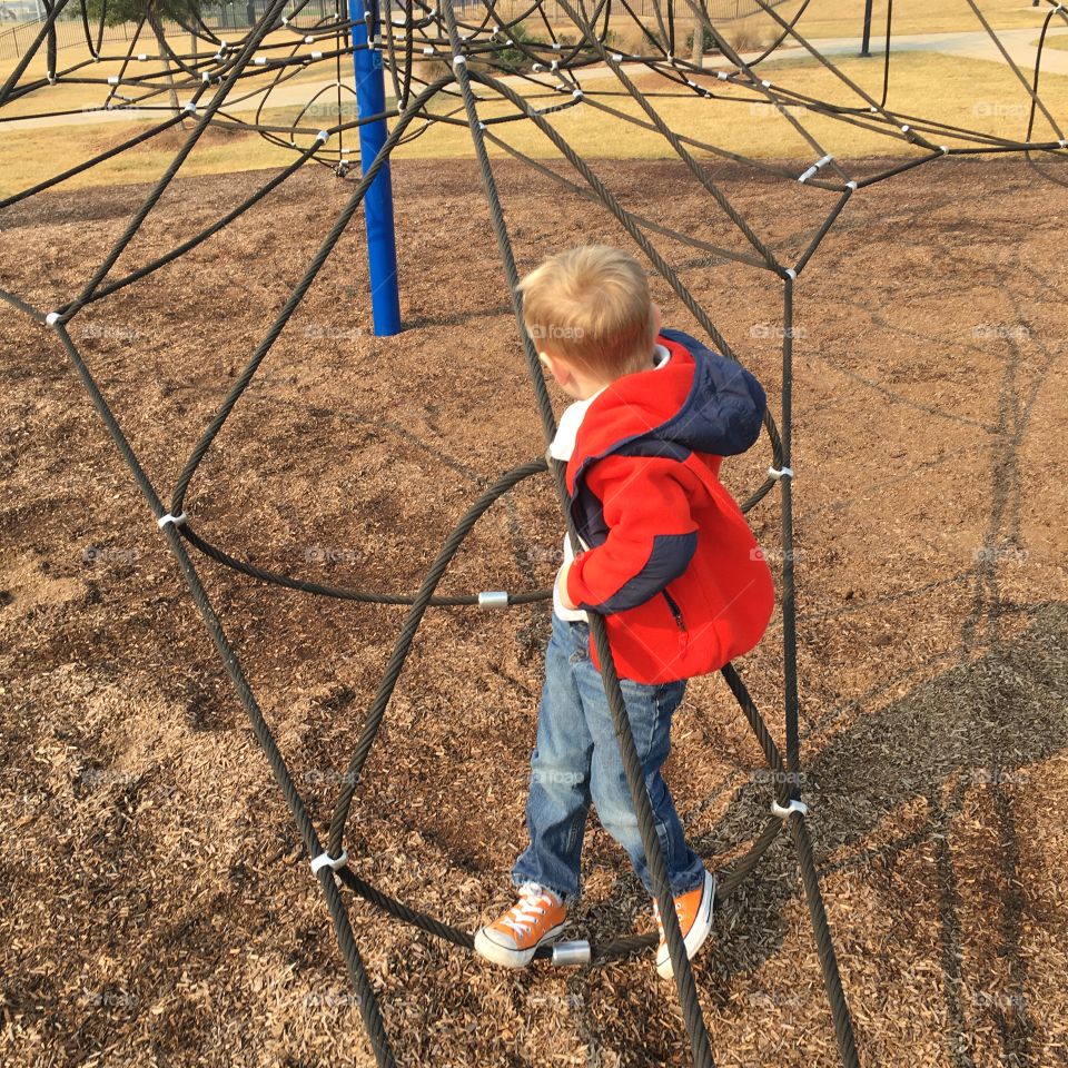 Climbing boy 