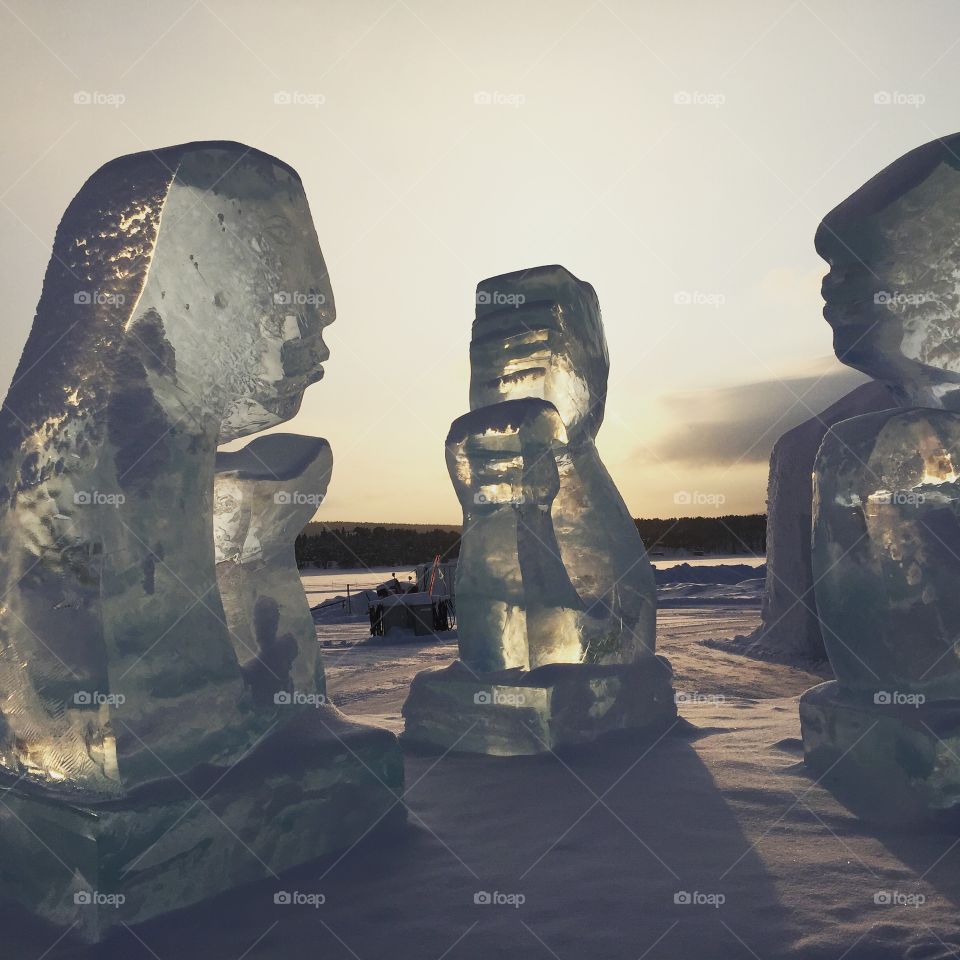 Ice sculptures in Sweden 