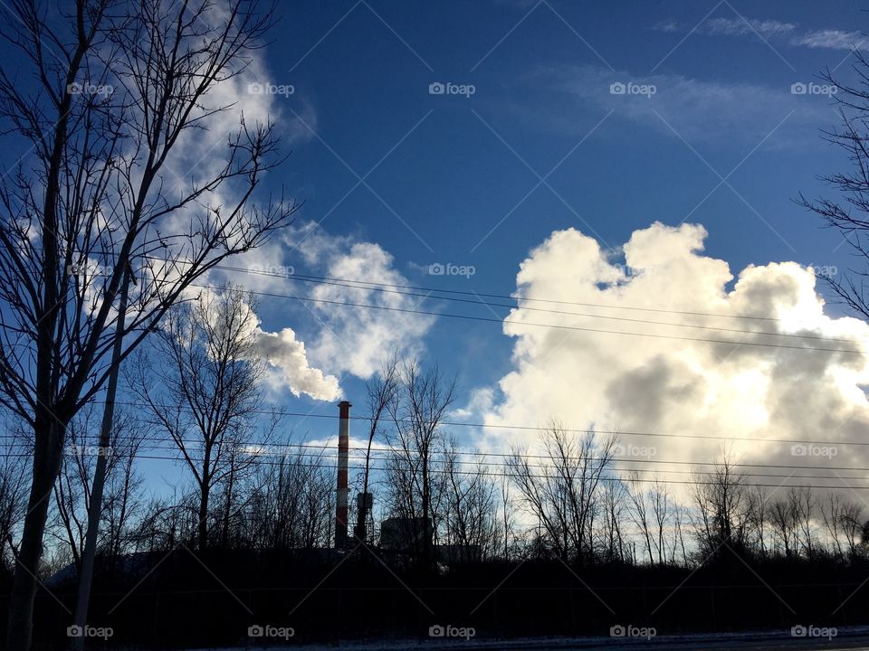 Smoke stack in the cold