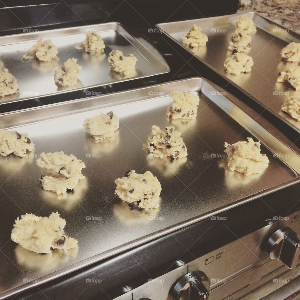 Cookie dough . Cookies waiting to be baked 