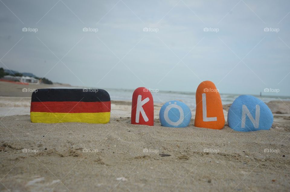 Köln, souvenir on colourful stones