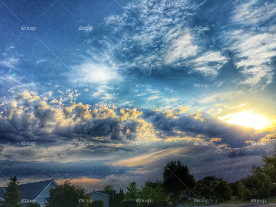 Dramatic sky during sunset