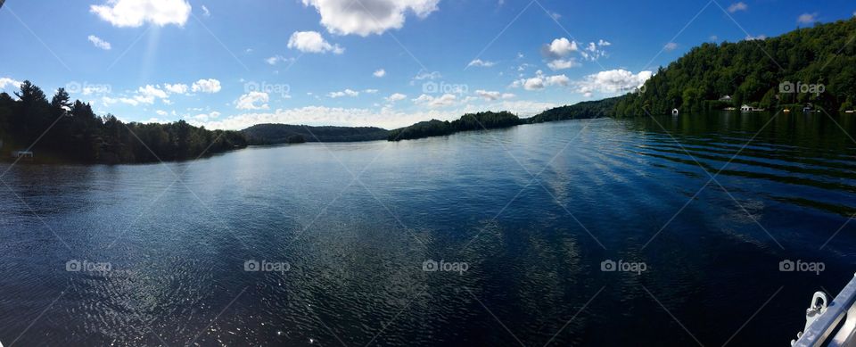 Beautiful panorama of a small lake.