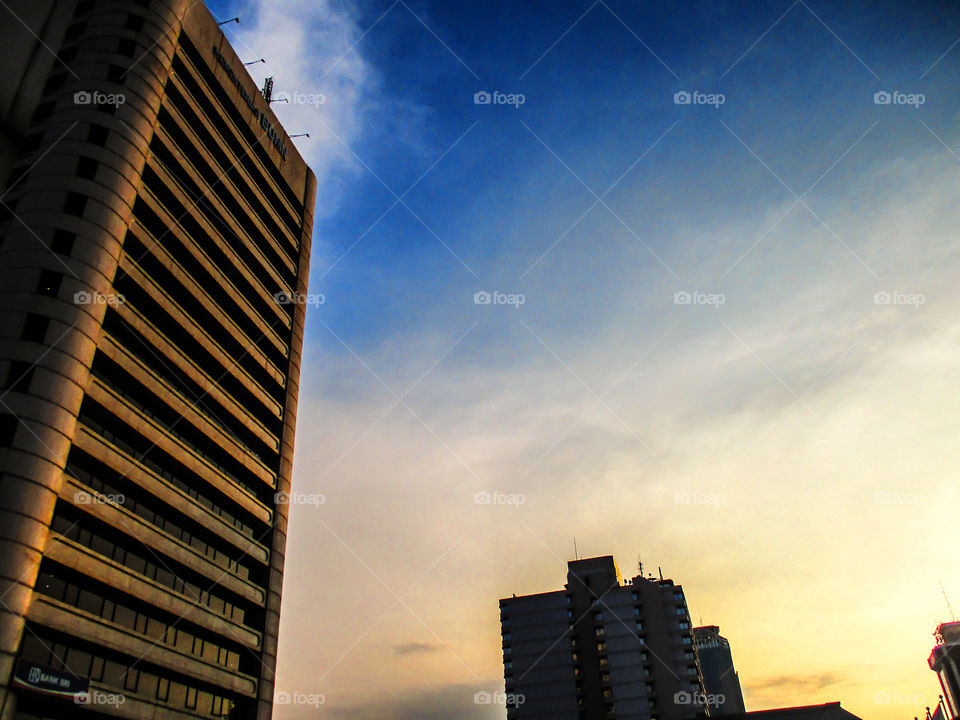 the gold afternoon,  building in jakarta indonesia