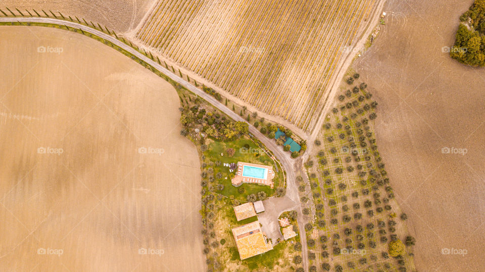 Country house with pool views from above in Tuscany 