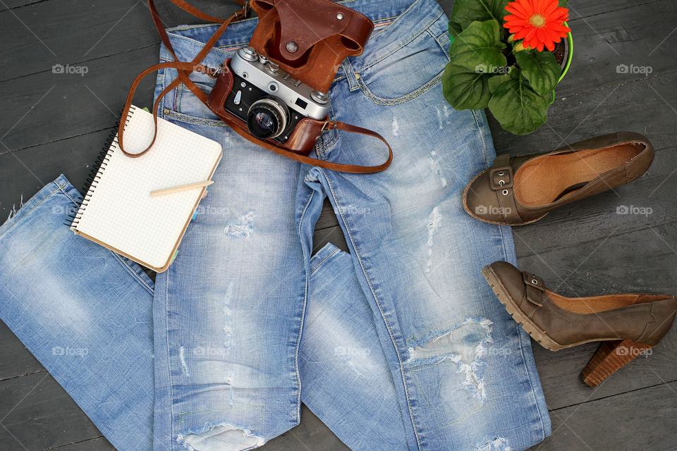 Fashion details, jeans, camera, flower, indoor flower, shoes, women's shoes, high heels shoes, phone, gadget, fashion, style, clothes, shoes, image, stylish image, notebook, pen, cosmetics, makeup, powder, Cream, nail polish, nail polish, bag, ladies bag, suitcase, retro, life style, still life, headphones, perfume, candy, candy on stick, candy in the form of heart, heart, teenager