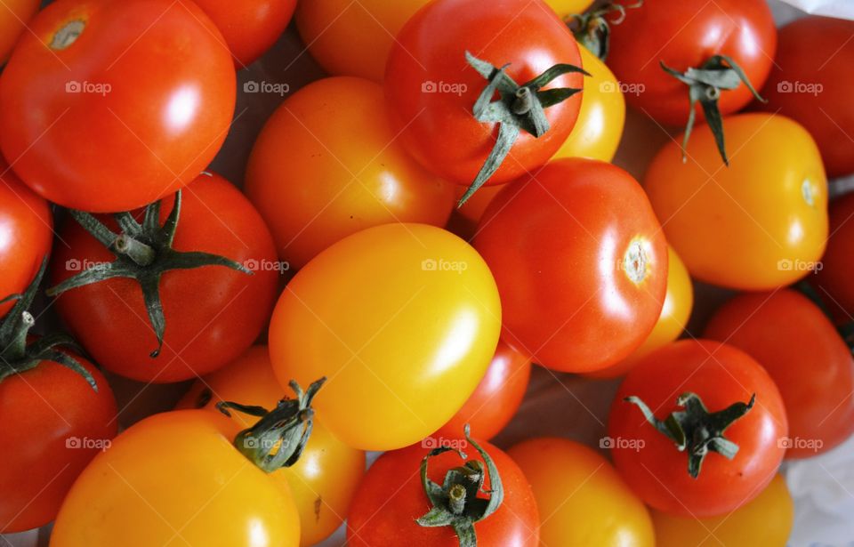 Full frame view of red tomatoes