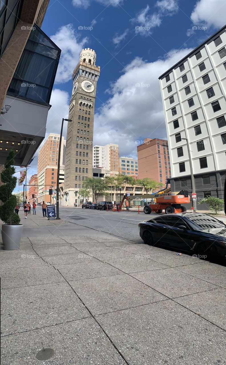 Clock tower in Baltimore, MD