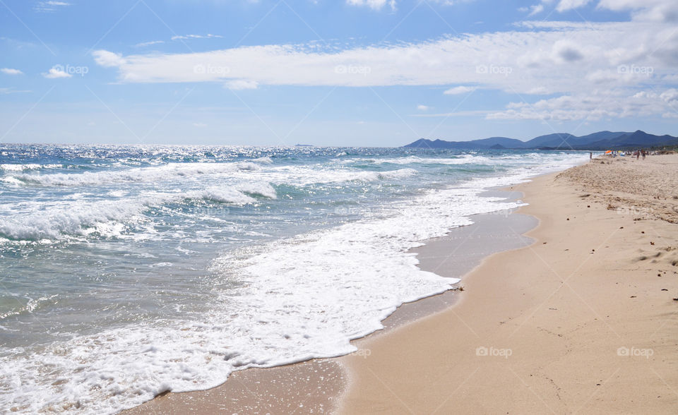 Sardinia stormy water of Mediterranean sea