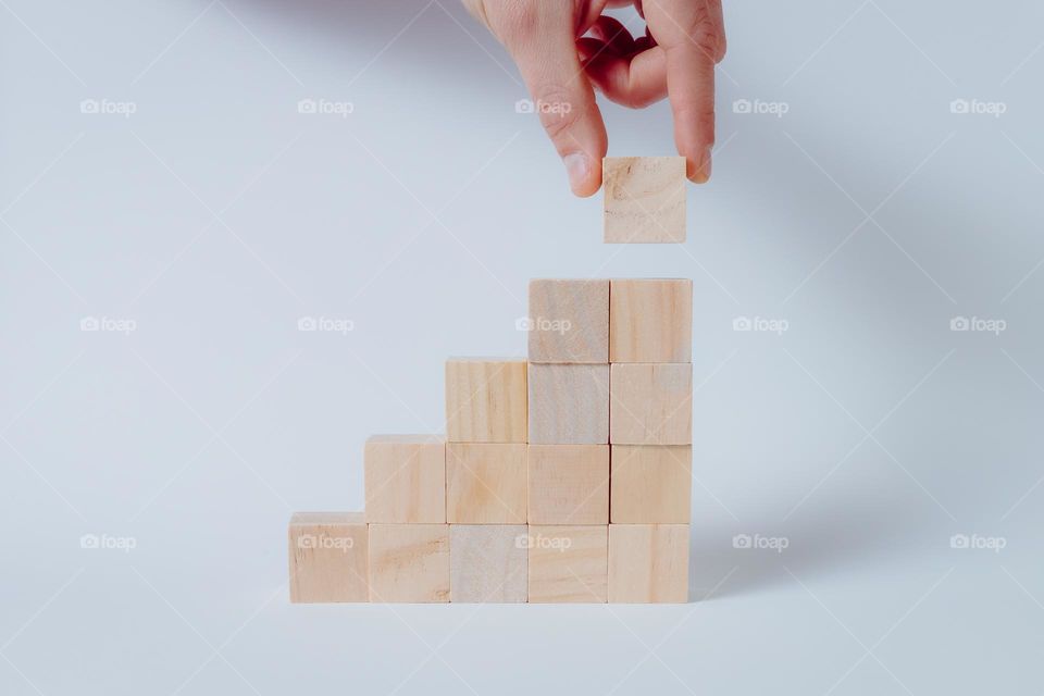 Geometrical: Series of wooden cubes