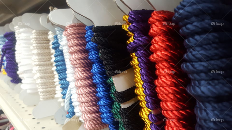 assortment of different colored rope