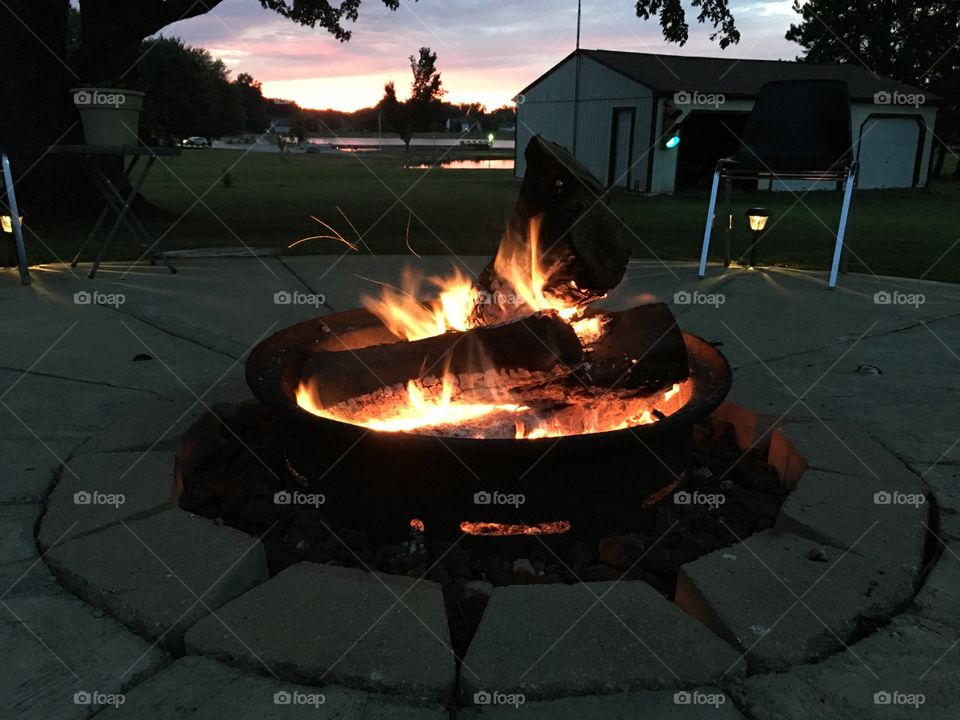 Campfire sunset
