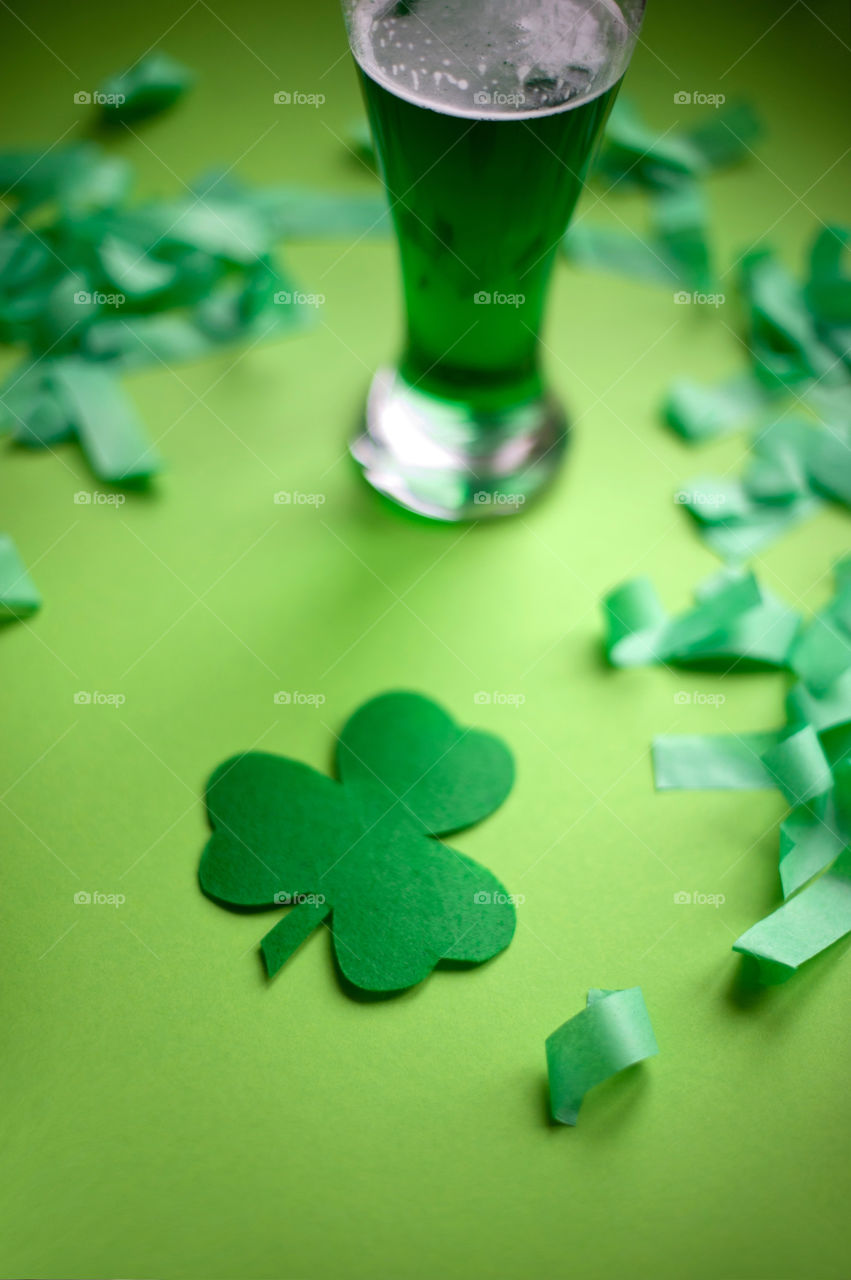 St. Patrick's Day, green beer, clover,