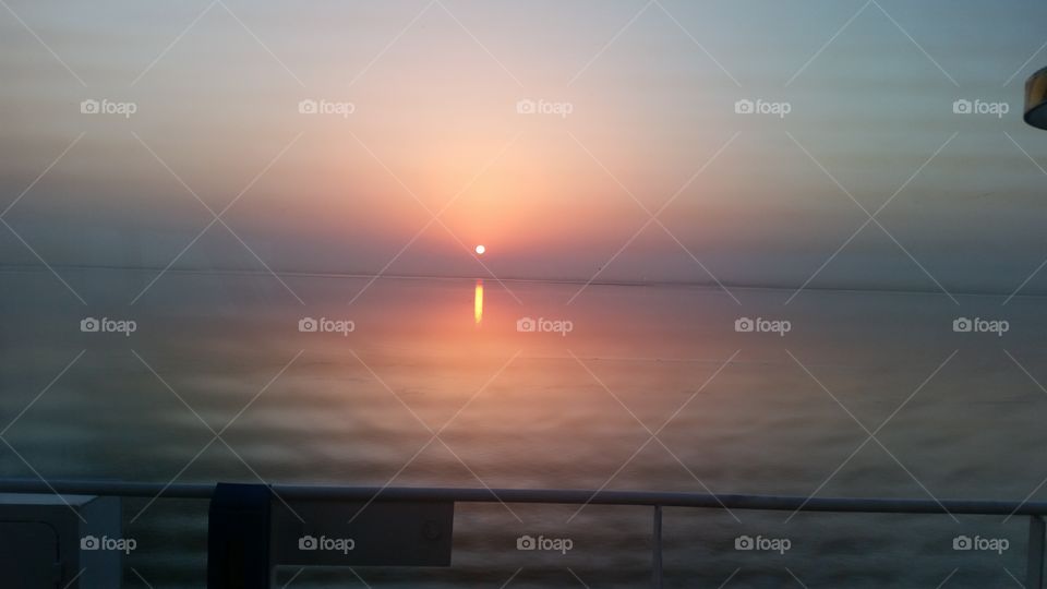 sunset, horizon, sea, sun