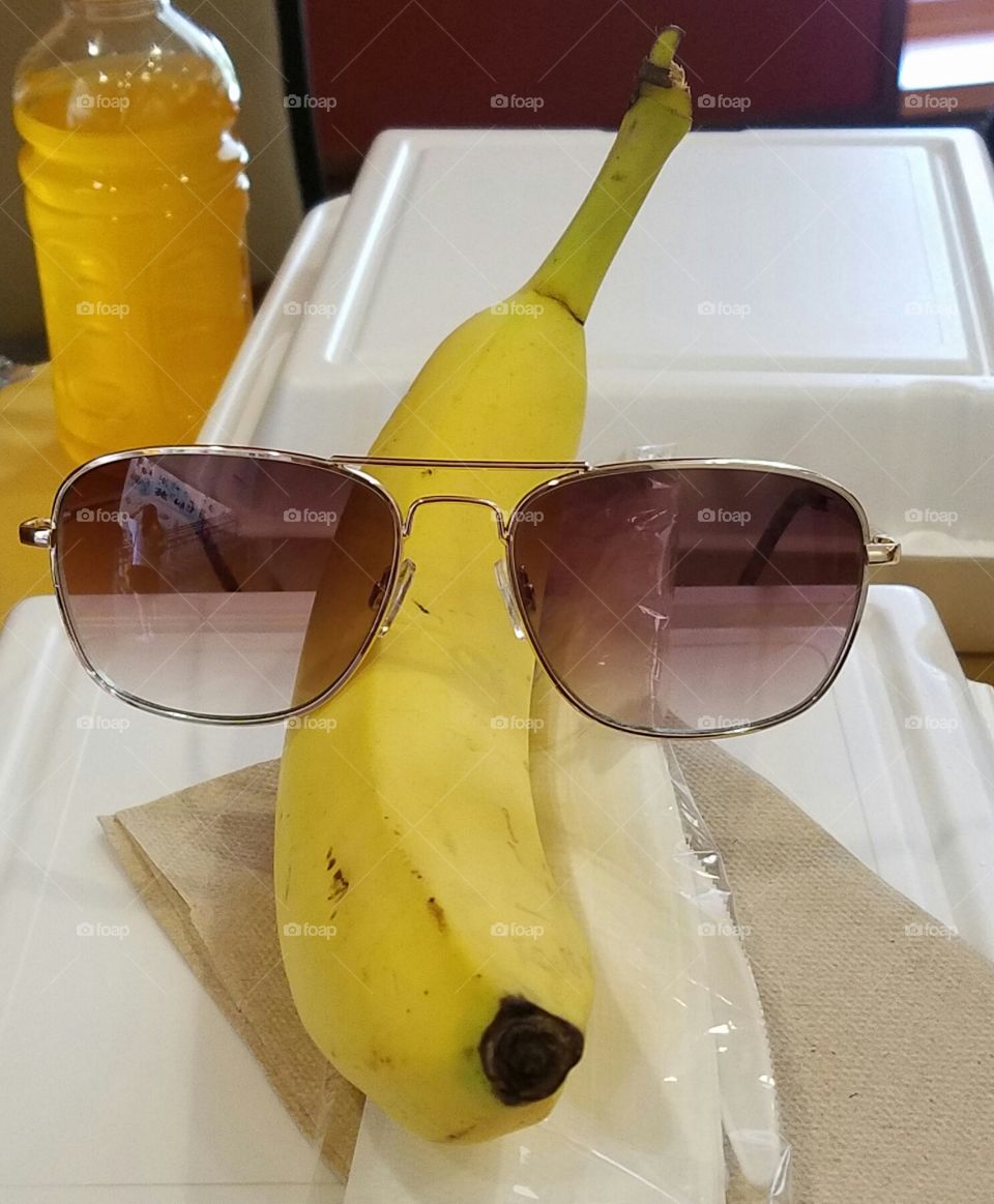 Banana with shades on