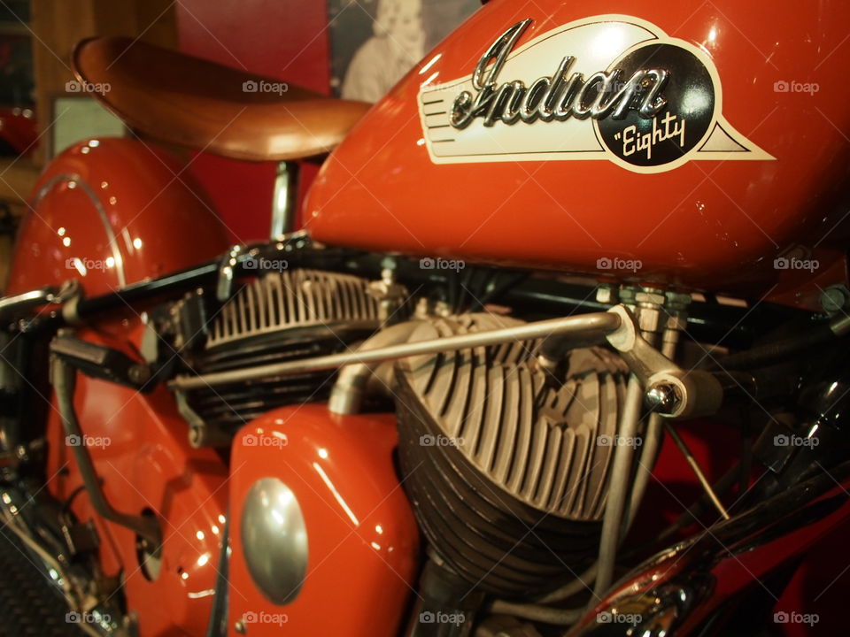 Vintage Indian Motorcycle eighty orange 