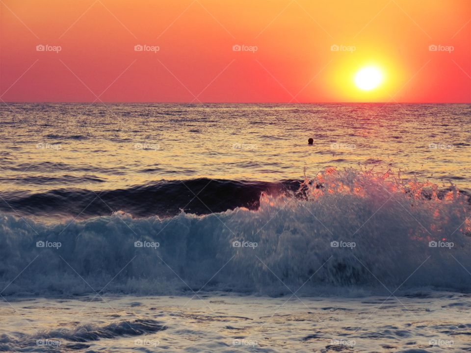 Sunset over the sea of Palinuro  (Italy)