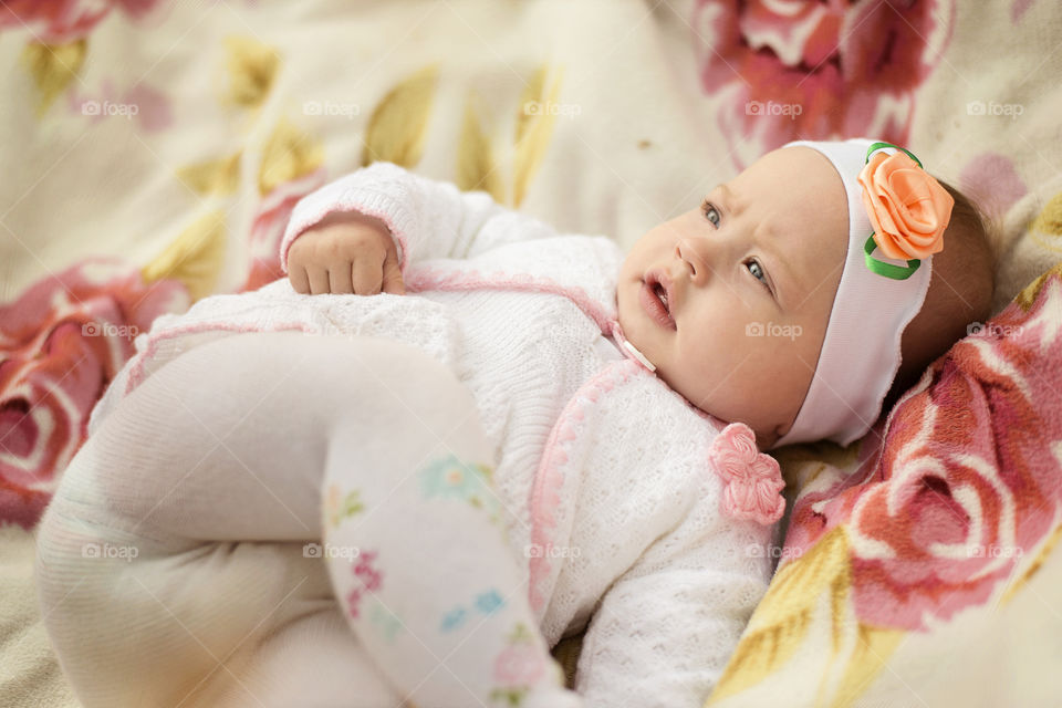 High angle view of cute baby faces