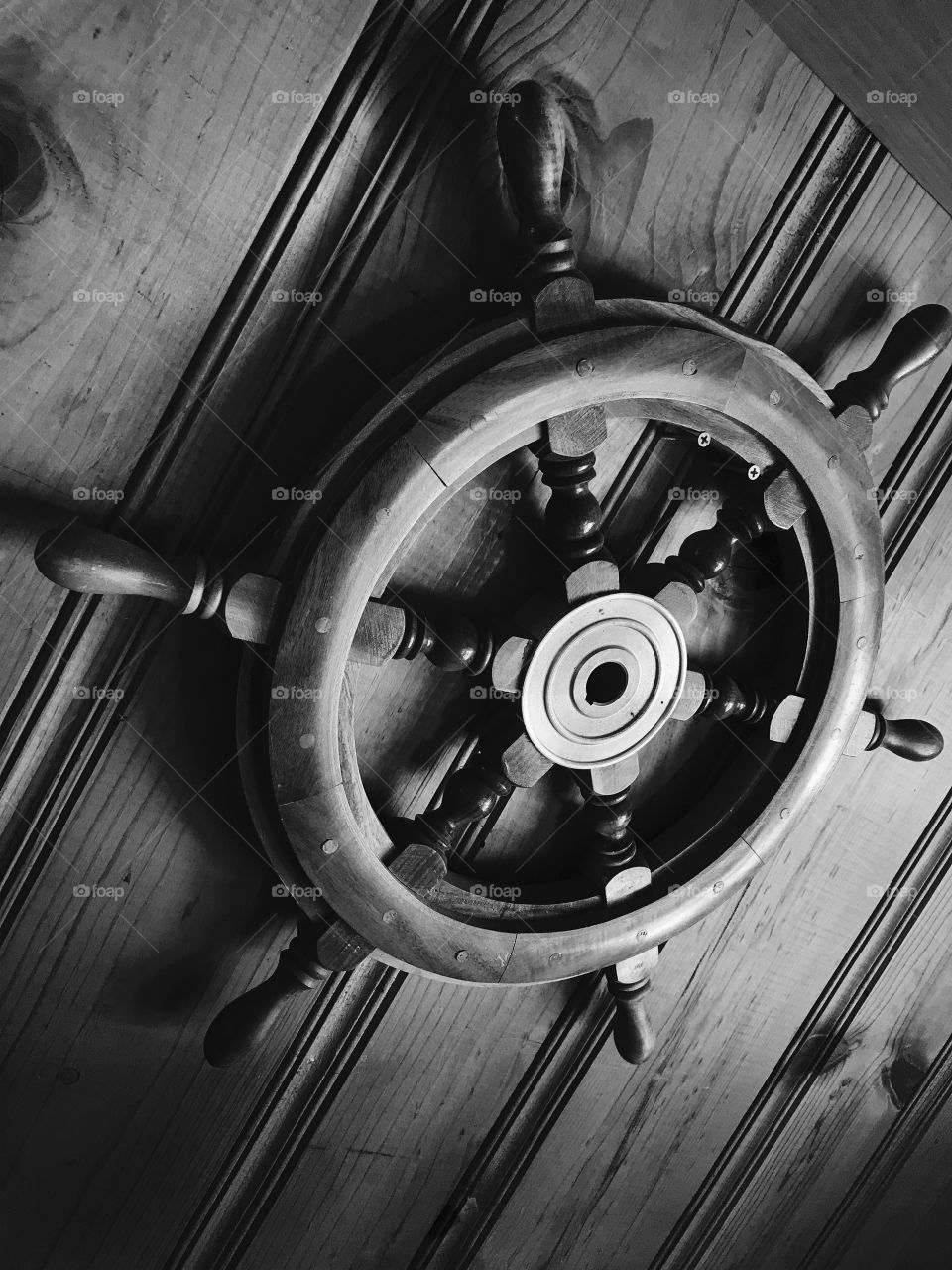 Old steering wheel from a boat—taken in Ludington, Michigan 