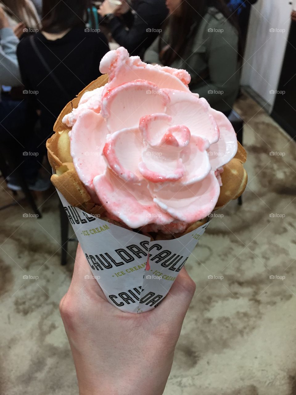 Rose flower ice cream