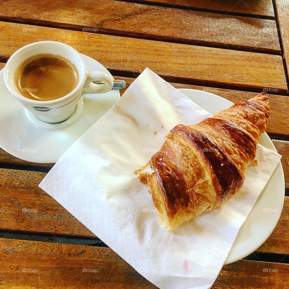 Espresso and croissant 