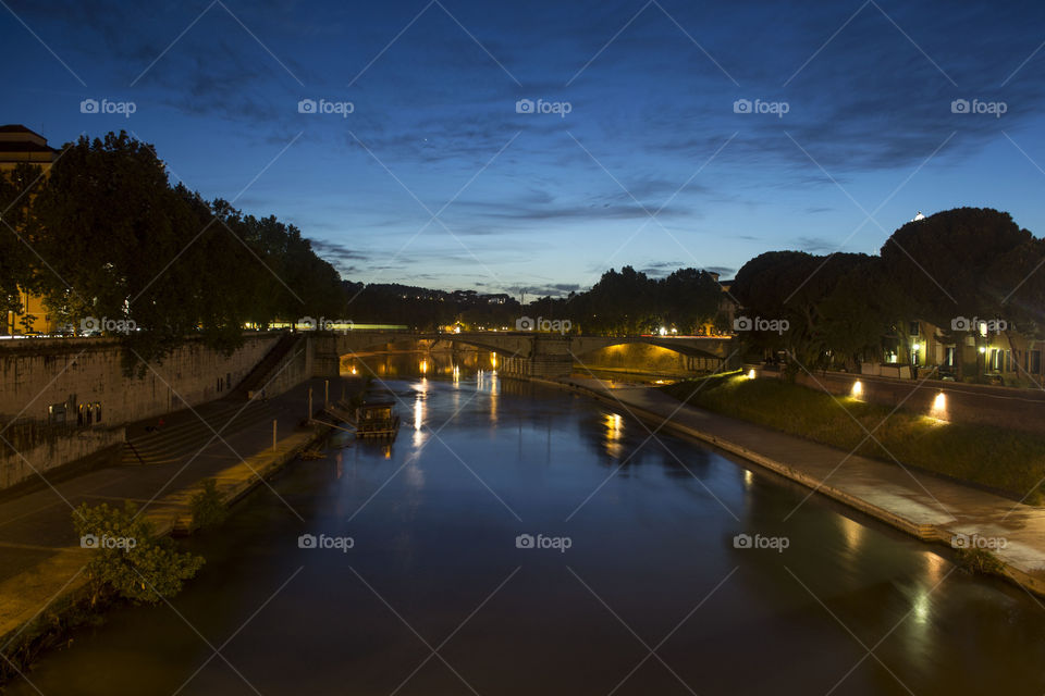Rome by Night. Rome by night along the Tevere river