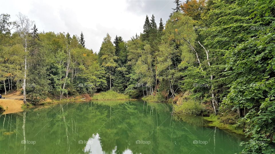 Green pound in the Polish mountain