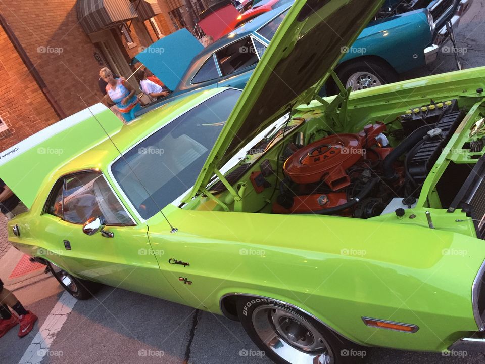 Bright Green Vintage Car