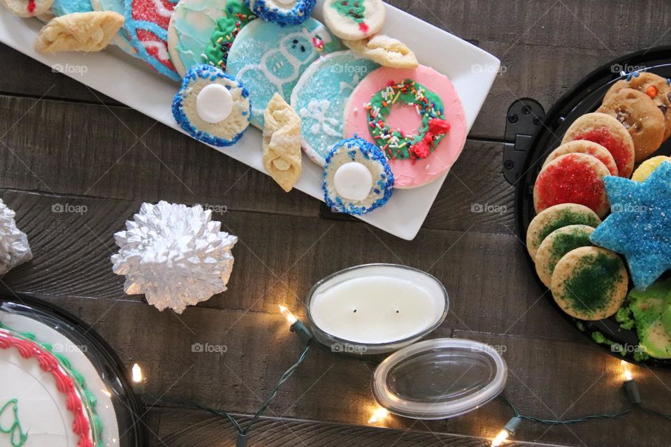 Flat lay of cookies 