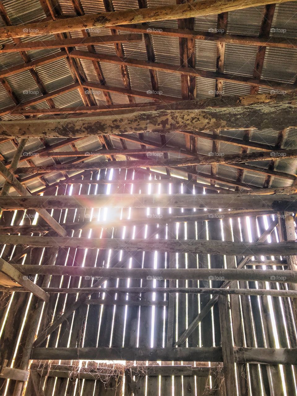 Light shining in through the barn