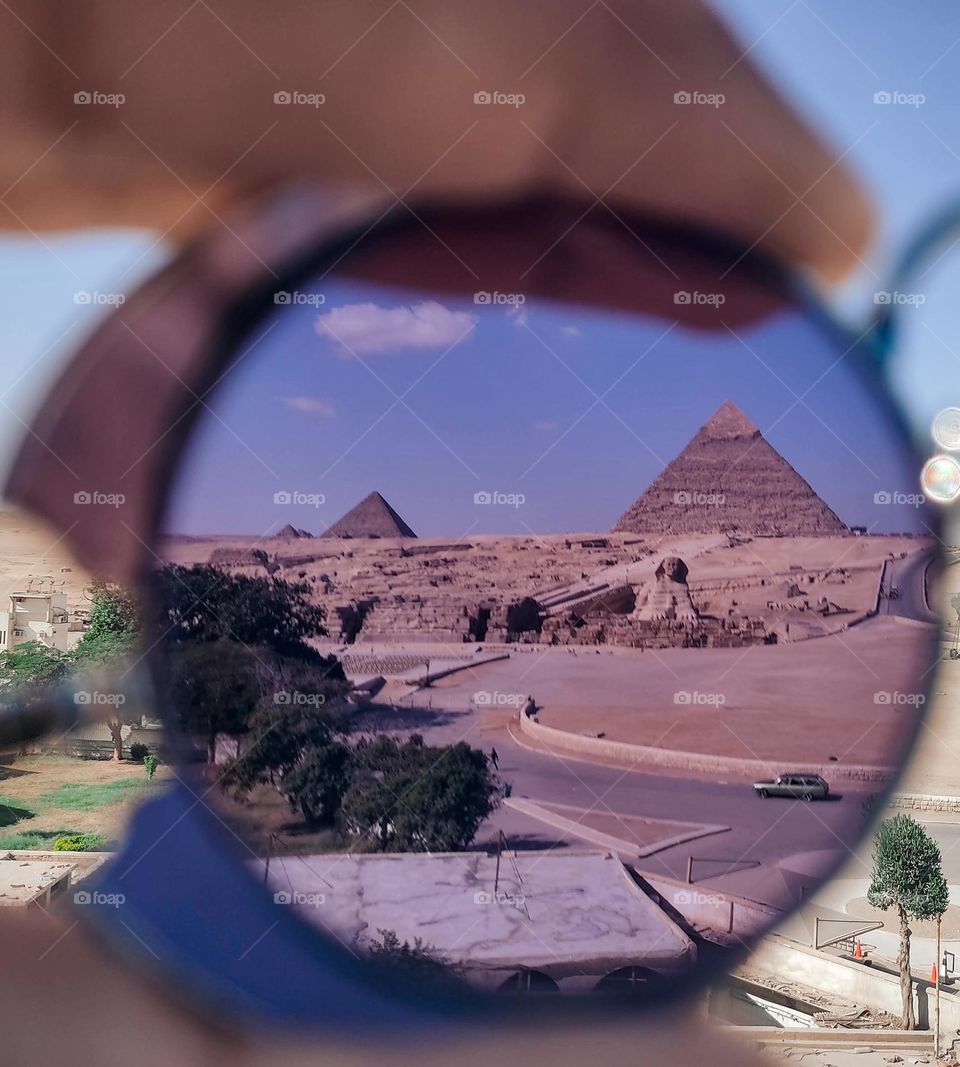 pyramids on my sun glasses