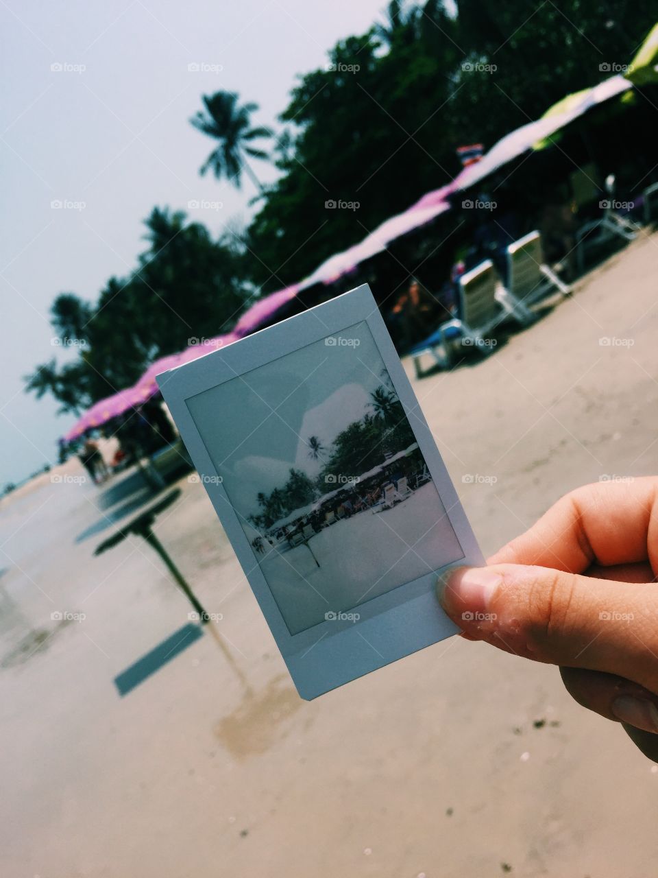Polaroid at the beach
