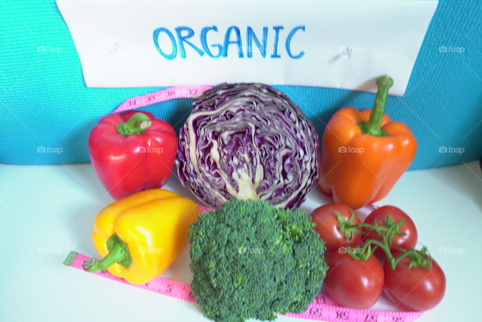 New Year resolutions healthy diet organic veggies