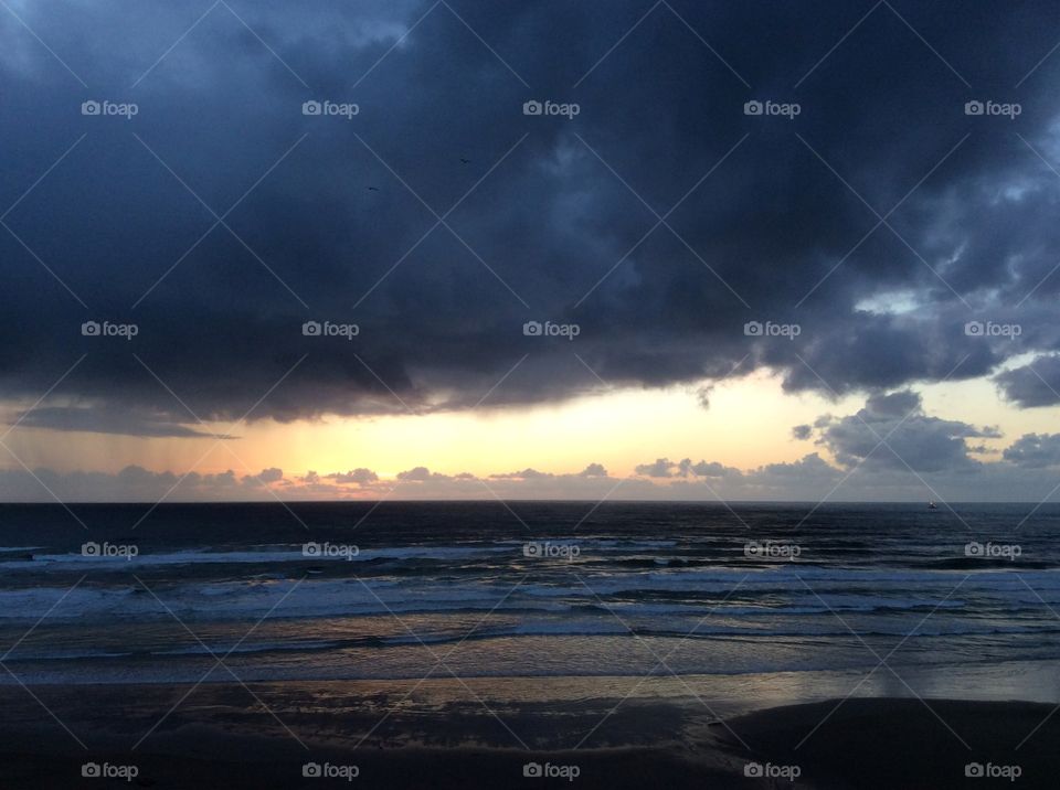 Storm clouds over sea