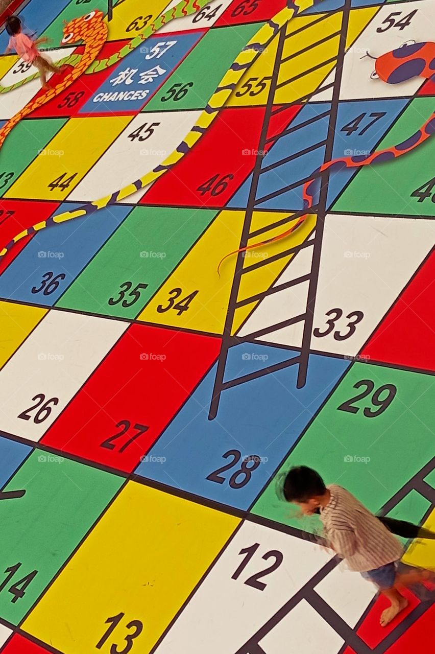 huge snake and ladder game