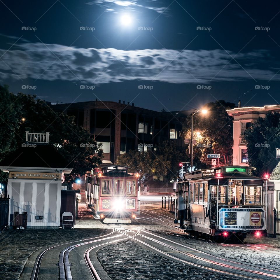 San Francisco cable cars.