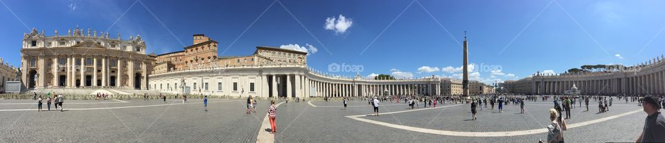 Holiday in Rome. Panoramic picture of Saint peters square in Rome
