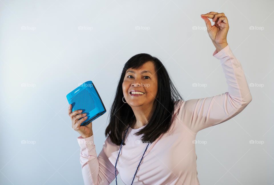 Dancing with Bose portable speaker 