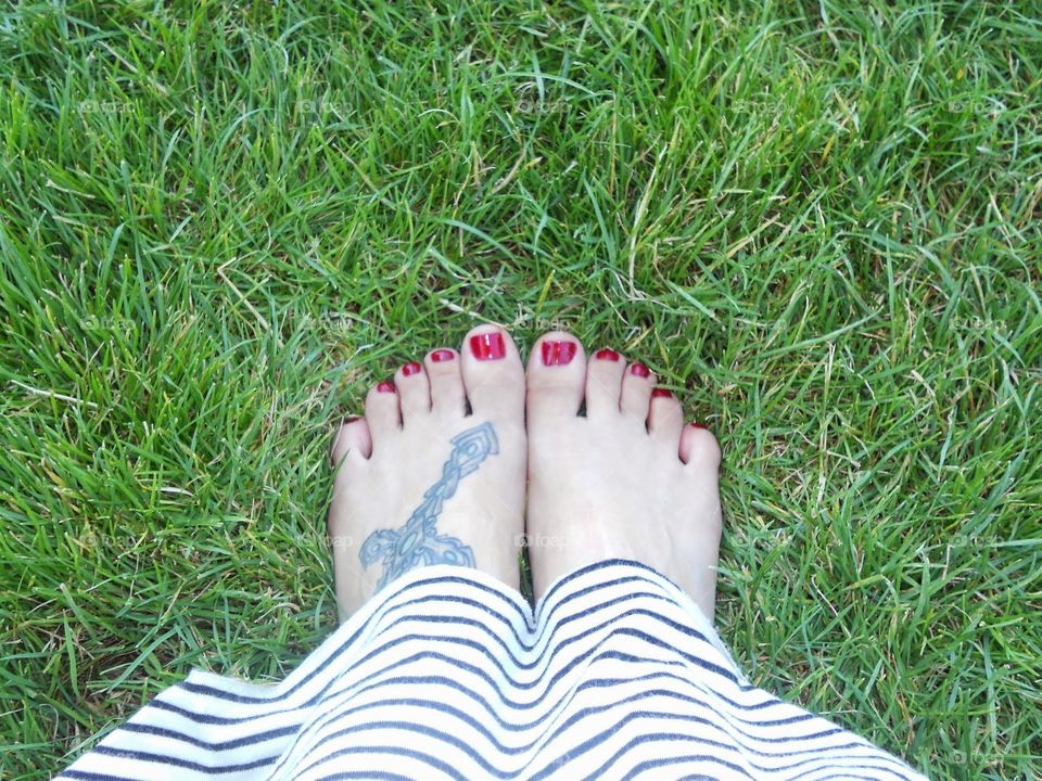 Barefoot Summer. My favorite thing about summer is walking barefoot in the soft grass.