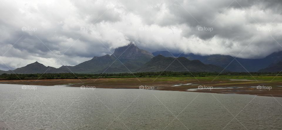 The lake infront of mountains...My day with a cloudy start