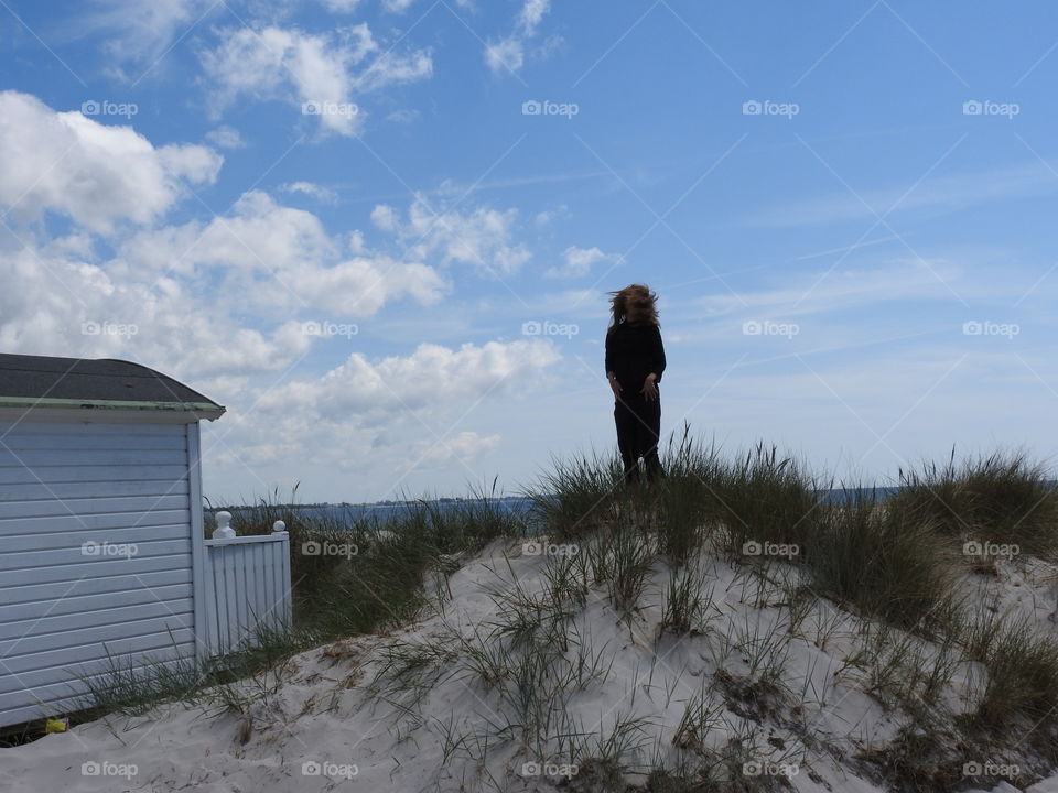 Girl on sanddunes 