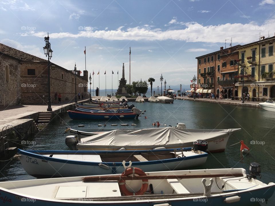 Small Port of Lazise at Lake Garda, Italy