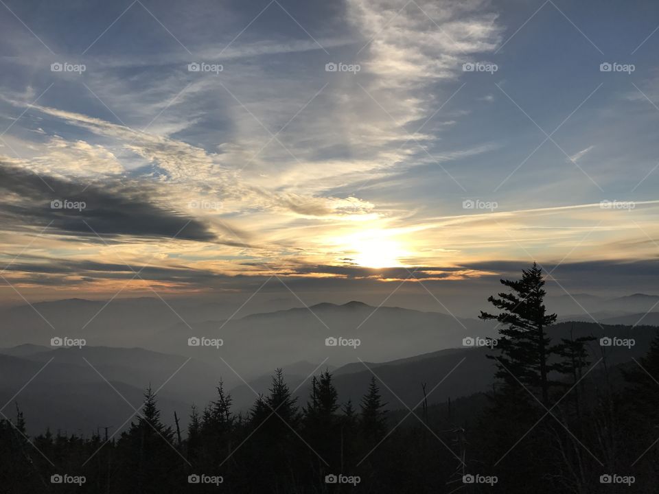 Dramatic sky over the mountain