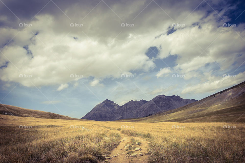 hiking in the italian alps.