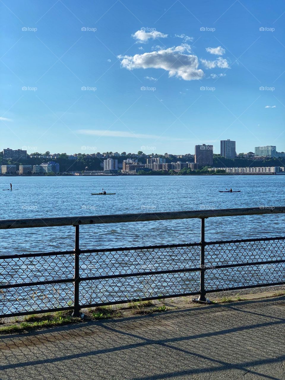 Kayaking at the riverside.