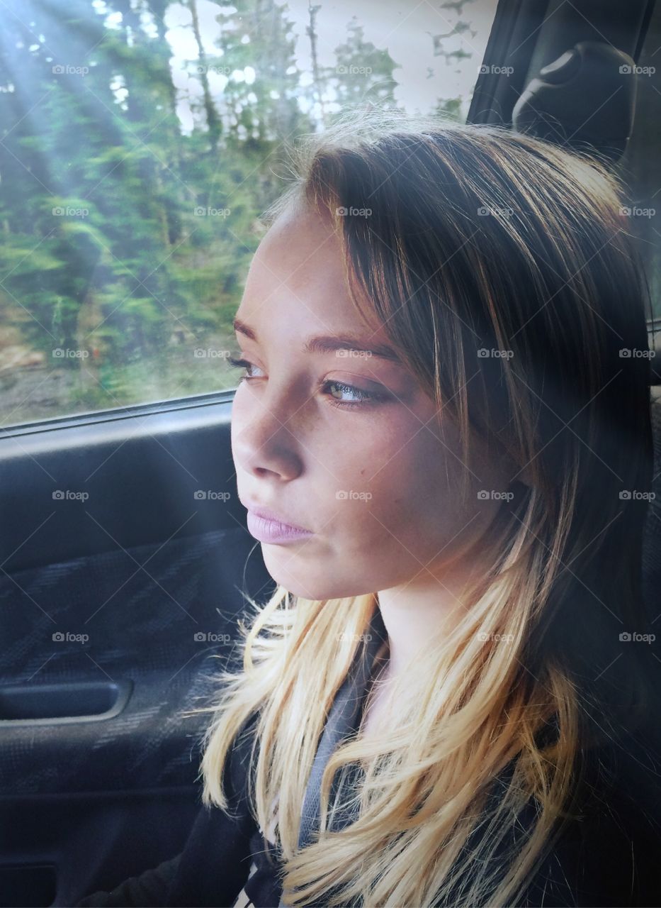 Girl in a car