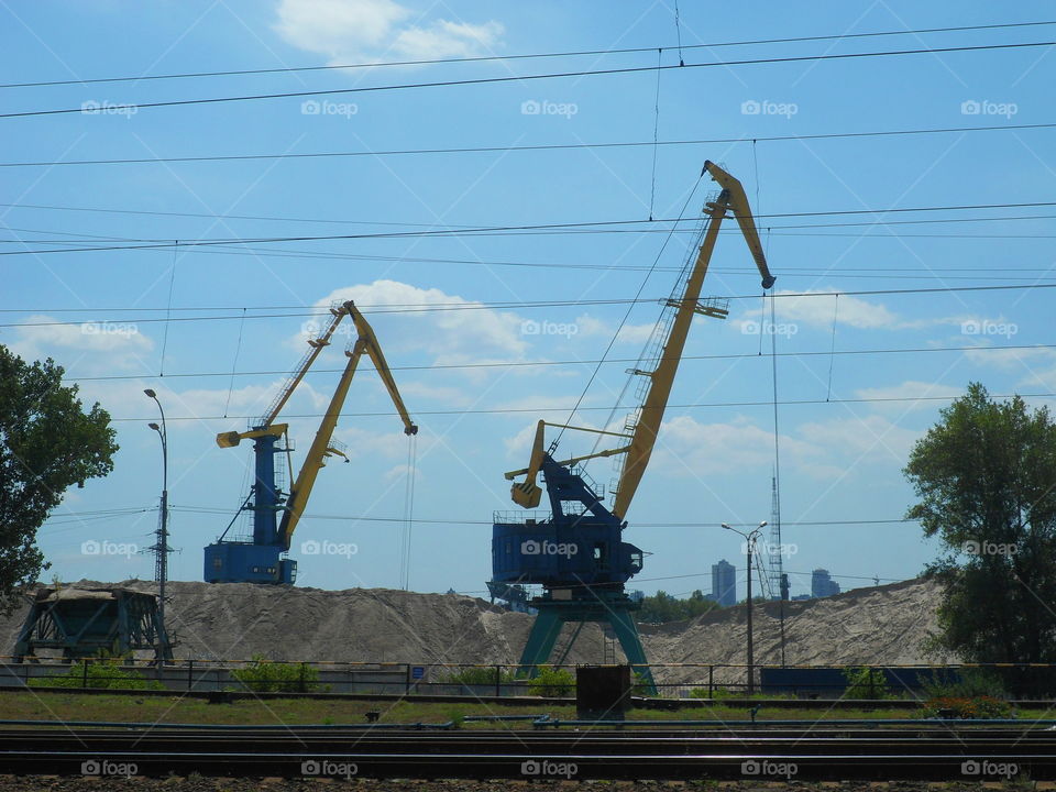 cranes operating near the railway