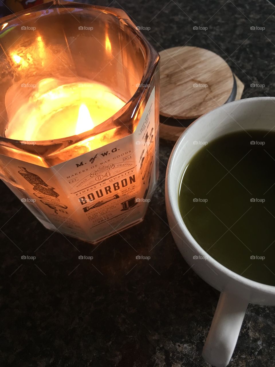 Candlelight and Matcha Tea