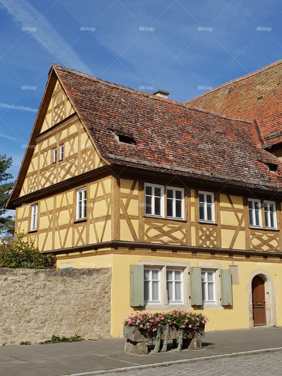 Cute Rothenburg ob der Tauber house in Bavaria, Germany