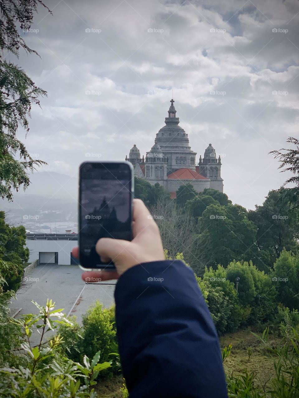 Taking a picture of a church 